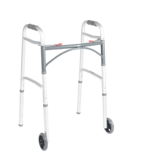 Drive Deluxe Folding Two-Button Walker With 5" Wheels
