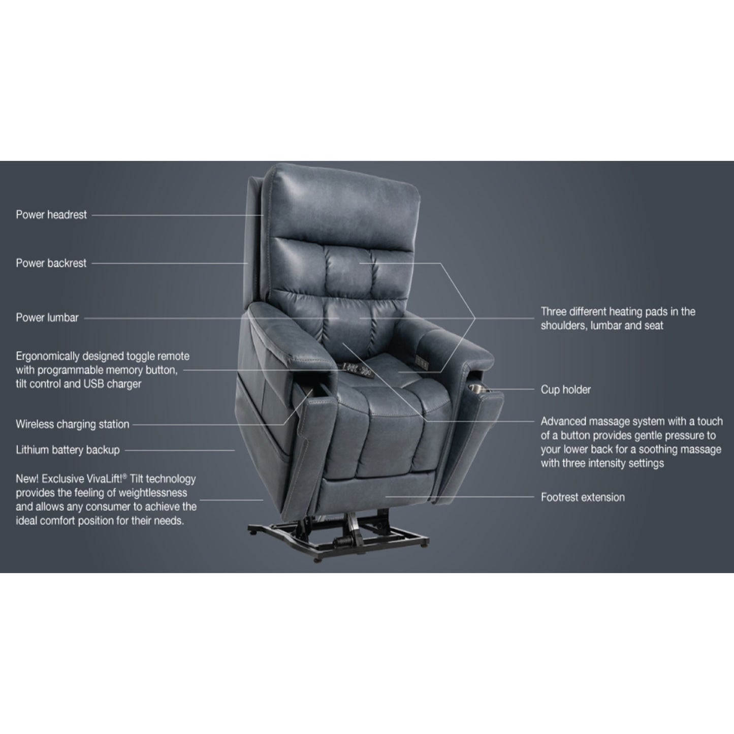 Pride Mobility Ultra PLR-4955 Viva Lift Power Recliner