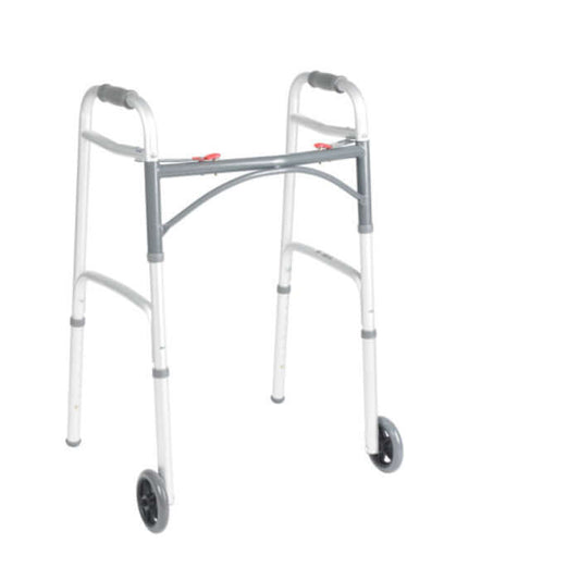 Drive Deluxe Folding Two-Button Walker With 5" Wheels